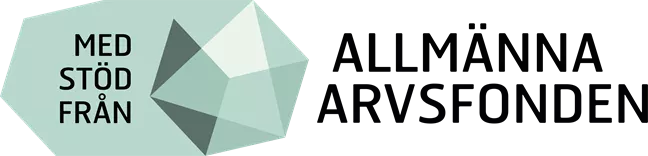 Logotyp med texten "Med stöd från Allmänna arvsfonden", grafik 